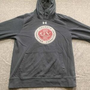 Under Armour Pullover Hoodie Mens Medium Black GV Courage Commitment Character